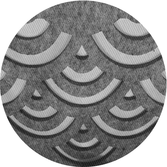 Square Patterned Black Rug, pat2259gry