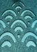Patterned Dark Turquoise Green Rug, pat2259lblu