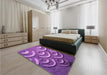 Round Machine Washable Transitional Purple Rug in a Office, wshpat2259pur