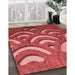 Patterned Red Rug in Family Room, pat2259rd
