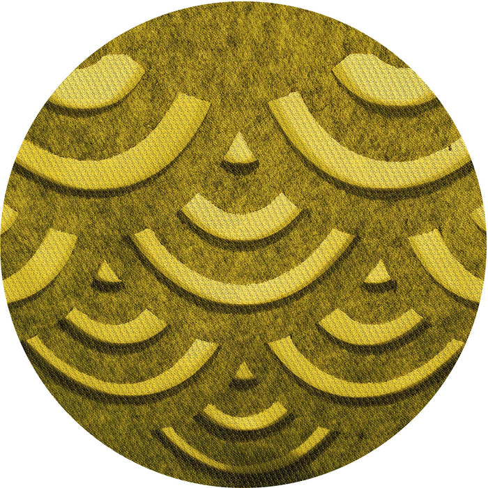 Square Patterned Yellow Rug, pat2259yw