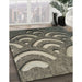 Patterned Mocha Brown Novelty Rug in Family Room, pat2259