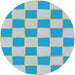 Sideview of Patterned Blue Novelty Rug, pat225