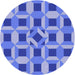 Square Patterned Denim Blue Rug, pat226blu