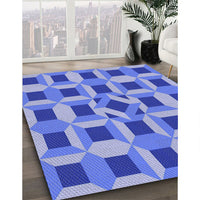 Patterned Denim Blue Rug, pat226blu