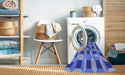 Machine Washable Transitional Denim Blue Rug in a Washing Machine, wshpat226blu