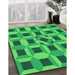 Machine Washable Transitional Neon Green Rug in a Family Room, wshpat226grn