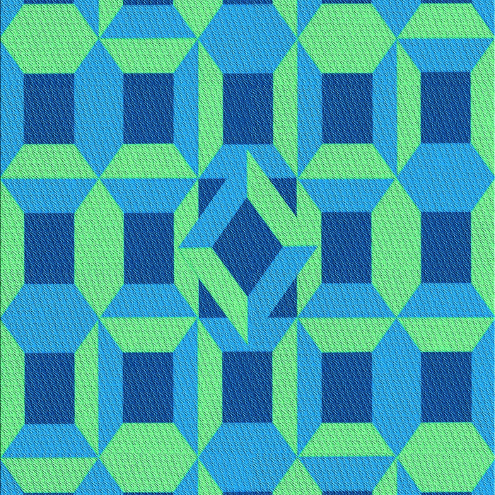 Machine Washable Transitional Neon Blue Rug, wshpat226lblu