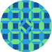 Square Patterned Neon Blue Rug, pat226lblu