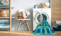 Machine Washable Transitional Neon Blue Rug in a Washing Machine, wshpat226lblu