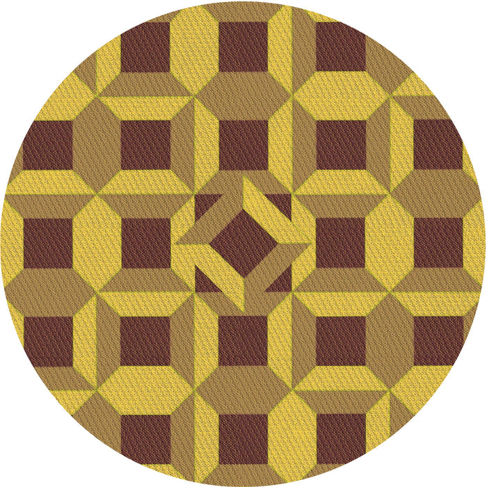 Square Patterned Saddle Brown Rug, pat226org