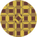 Square Patterned Saddle Brown Rug, pat226org