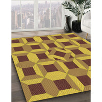 Patterned Saddle Brown Rug, pat226org