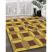 Patterned Saddle Brown Rug in Family Room, pat226org