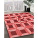 Machine Washable Transitional Red Rug in a Family Room, wshpat226rd