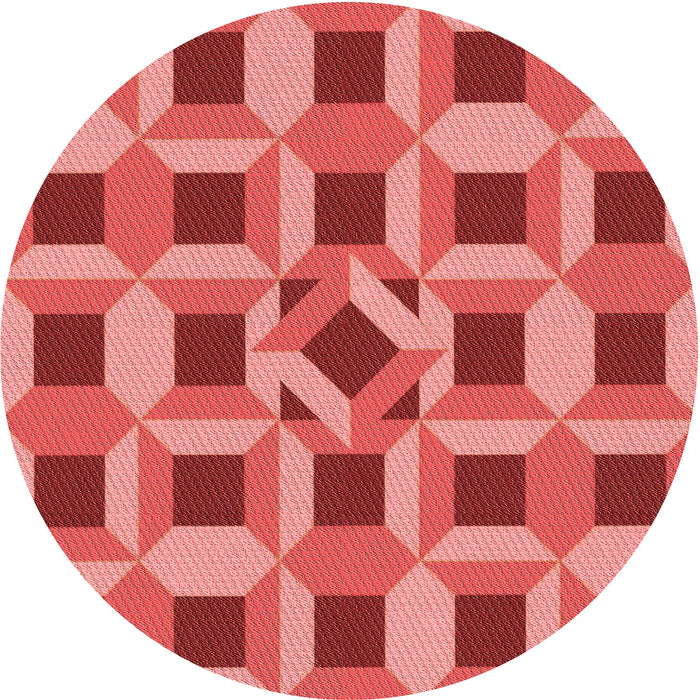 Square Patterned Red Rug, pat226rd
