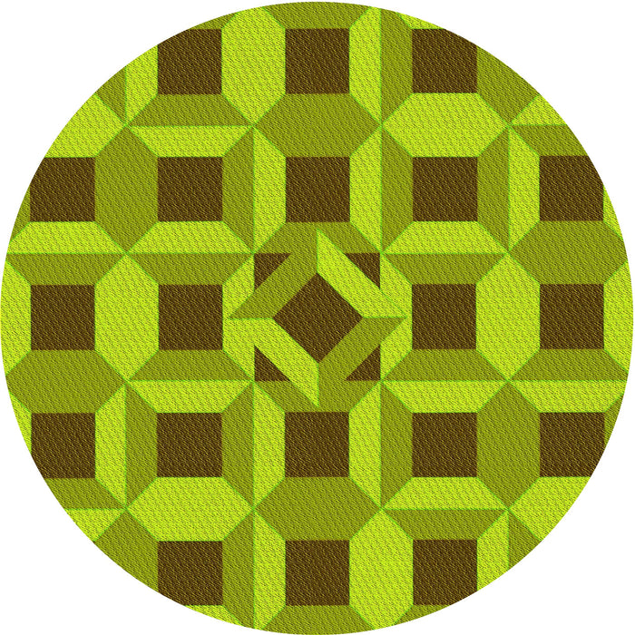 Square Patterned Olive Green Rug, pat226yw