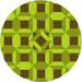 Square Patterned Olive Green Rug, pat226yw