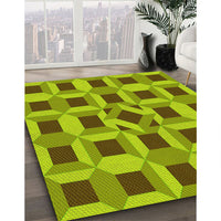 Patterned Olive Green Rug, pat226yw