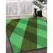 Machine Washable Transitional Dark Forest Green Rug in a Family Room, wshpat2260grn