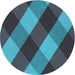 Square Machine Washable Transitional Bright Turquoise Blue Rug in a Living Room, wshpat2260lblu