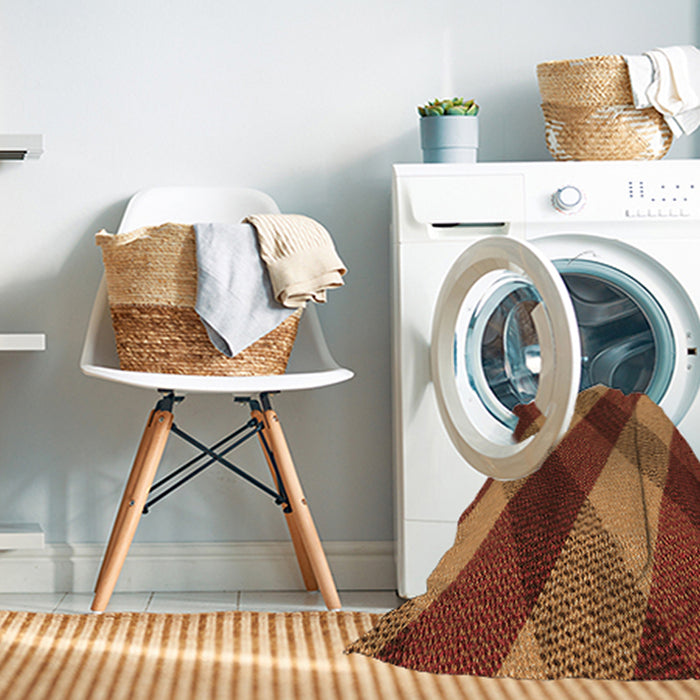 Machine Washable Transitional Orange Rug in a Washing Machine, wshpat2260org