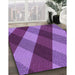 Patterned Purple Rug in Family Room, pat2260pur