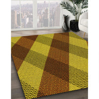 Patterned Saffron Red Rug, pat2260yw