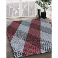 Patterned Dark Gray Novelty Rug, pat2260