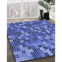 Patterned Sky Blue Rug, pat2261blu