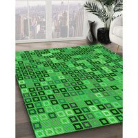 Patterned Lime Green Rug, pat2261grn