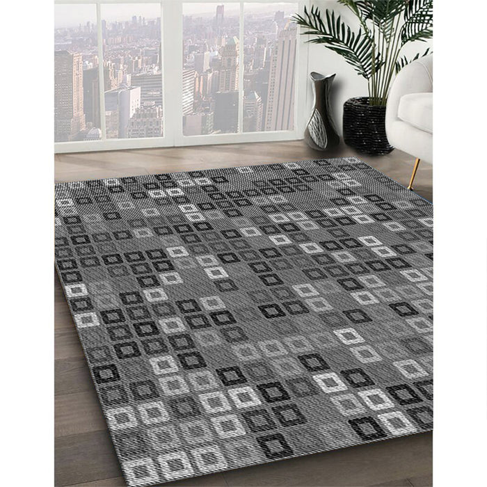 Machine Washable Transitional Gunmetal Gray Rug in a Family Room, wshpat2261gry