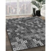 Patterned Gunmetal Gray Rug in Family Room, pat2261gry