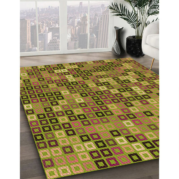 Patterned Pistachio Green Rug in Family Room, pat2261org