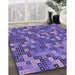 Machine Washable Transitional Amethyst Purple Rug in a Family Room, wshpat2261pur