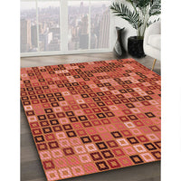 Patterned Bright Orange Rug, pat2261rd