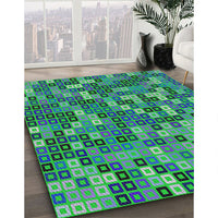 Patterned Neon Green Novelty Rug, pat2261