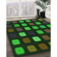 Patterned Midnight Gray Rug, pat2262grn