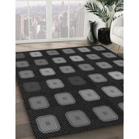 Patterned Midnight Gray Rug, pat2262gry