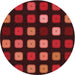 Square Patterned Maroon Red Rug, pat2262rd