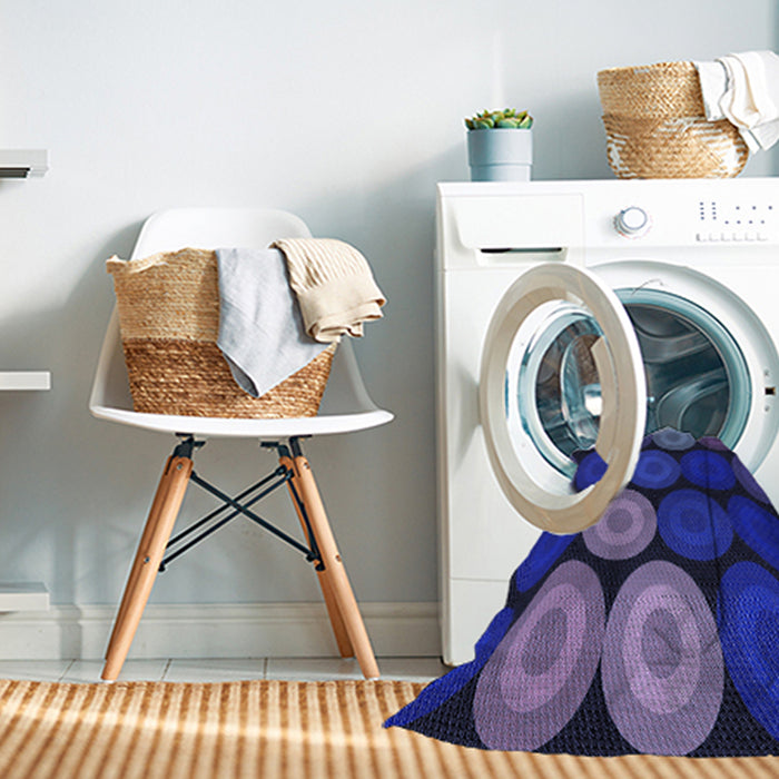 Machine Washable Transitional Denim Dark Blue Rug in a Washing Machine, wshpat2263blu