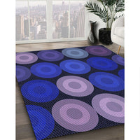 Patterned Denim Dark Blue Rug, pat2263blu