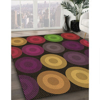 Patterned Plum Purple Rug, pat2263brn