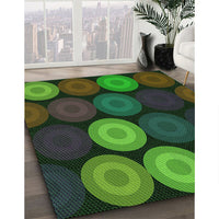 Patterned Charcoal Black Rug, pat2263grn