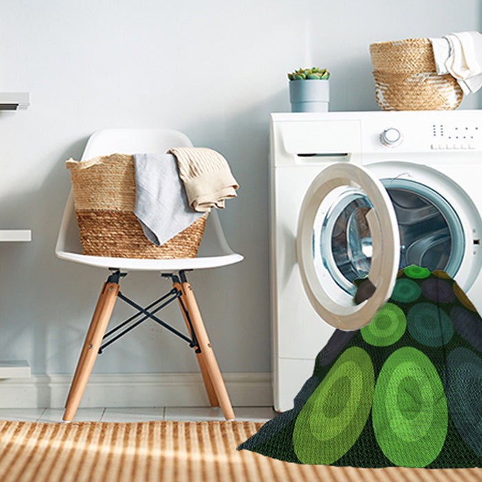 Machine Washable Transitional Charcoal Black Rug in a Washing Machine, wshpat2263grn
