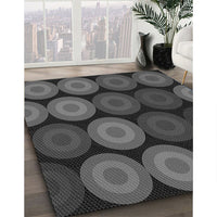 Patterned Charcoal Black Rug, pat2263gry