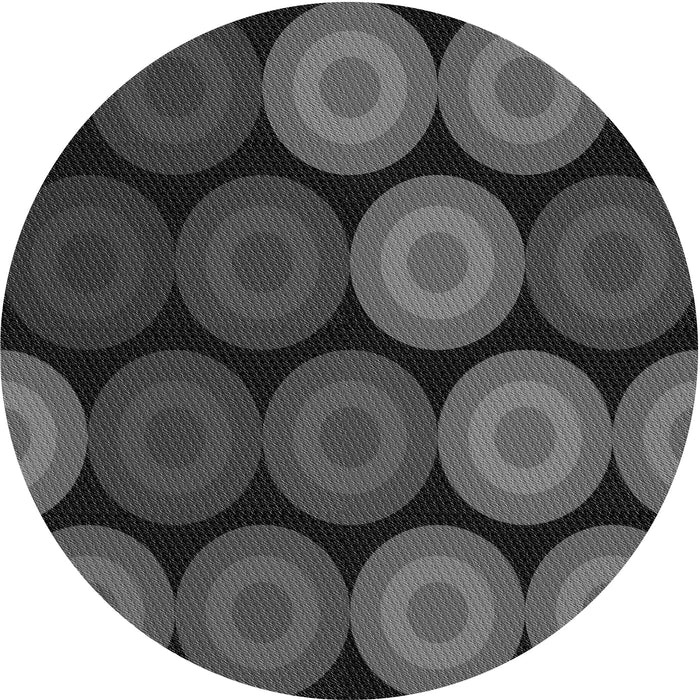 Square Patterned Charcoal Black Rug, pat2263gry