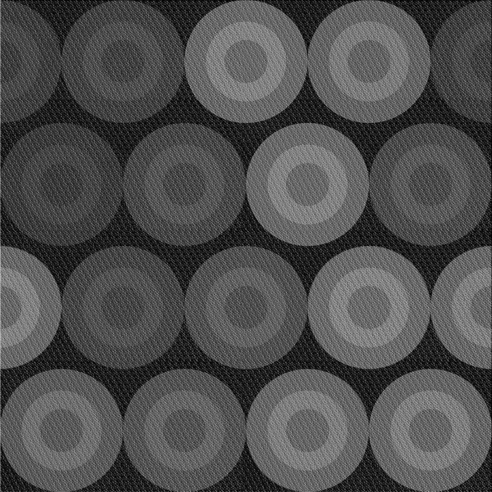 Round Patterned Charcoal Black Rug, pat2263gry