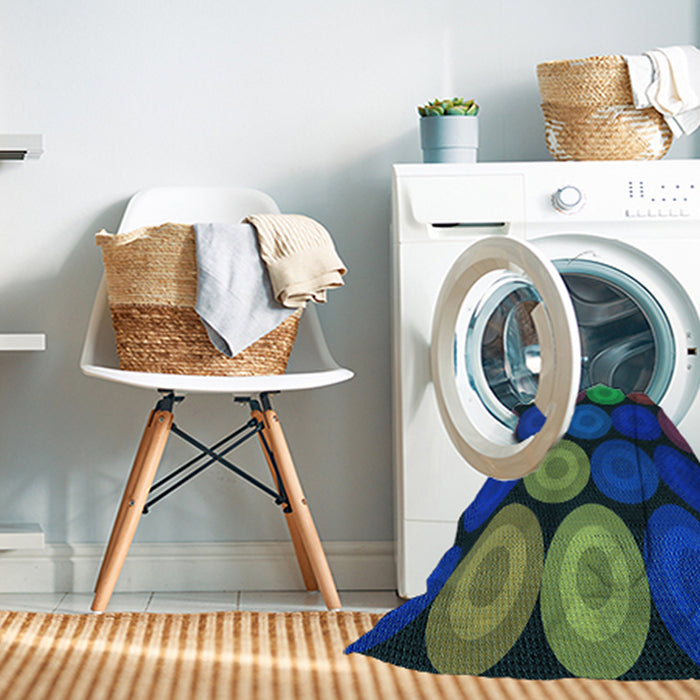 Machine Washable Transitional Denim Dark Blue Rug in a Washing Machine, wshpat2263lblu