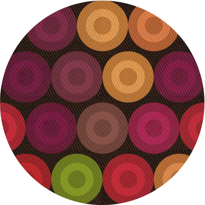 Square Patterned Mahogany Brown Rug, pat2263org